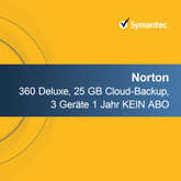 Norton 360 Deluxe, 25 GB Cloud-Backup, 3 Devicee 1 Jahr KEIN ABO