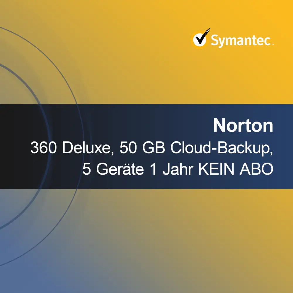 Norton 360 Deluxe, 50 GB Cloud-Backup, 5 Devicee 1 Jahr KEIN ABO